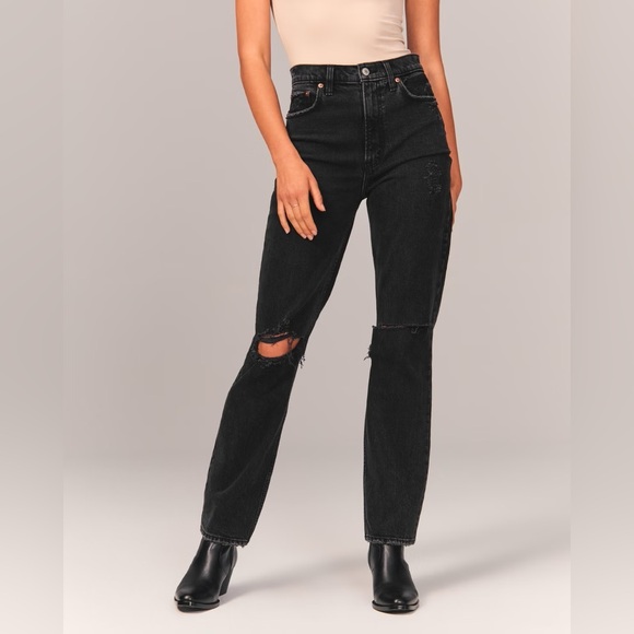 Abercrombie & Fitch Denim - Abercrombie & Fitch Ultra High Rise 90s Straight high rise Jeans 27/4 distressed